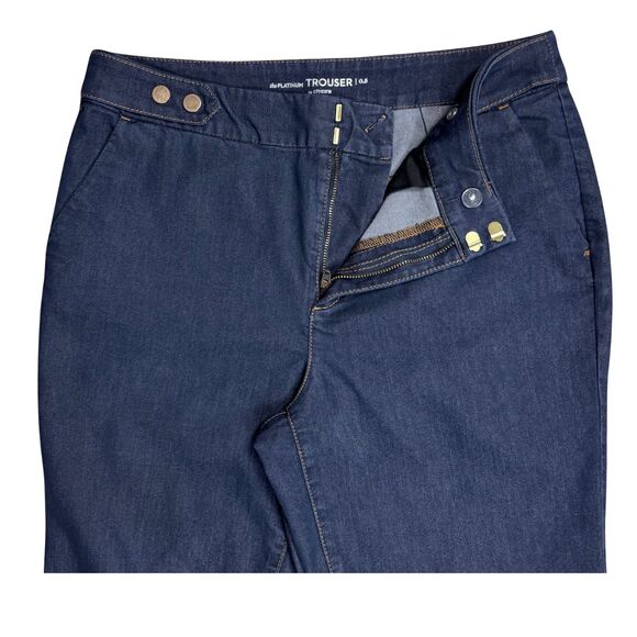 Chico’s Womens Jeans Platinum Trouser Dark Wash Mid Rise Flared Sz .5 Y2K - Picture 4 of 8